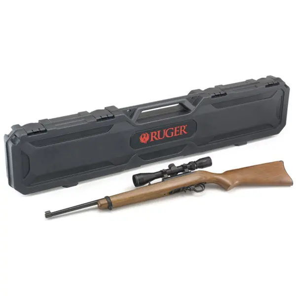Ruger 10/22 Carbine En Bois Ensemble Avec Lunette De Tir et Étuis