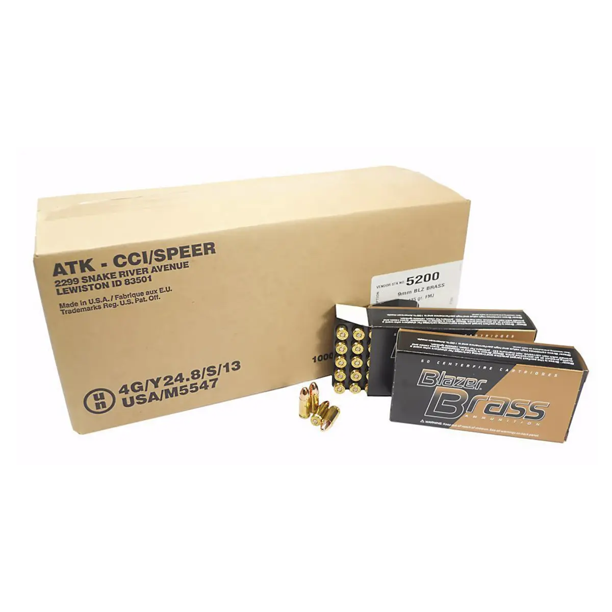 CCI Blazer Brass 9mm (115 Gr.) - 1000 Rounds