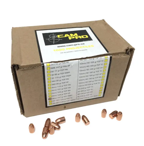 Boulets CamPro Cal.9mm 147 Gr.