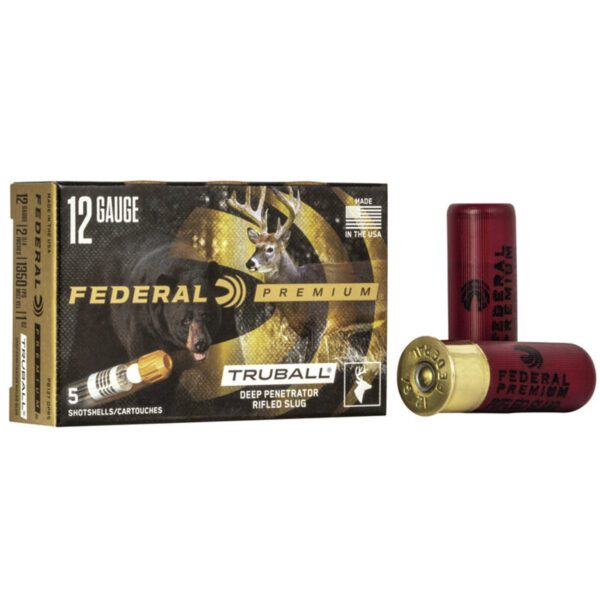 Federal TruBall Deep Penetrator 12 GA Slug Rayée – 25 Cartouches (5 Boîtes)