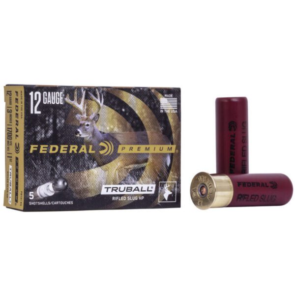 Federal TruBall 12 GA Slug Rayée – 25 Cartouches (5 Boîtes)