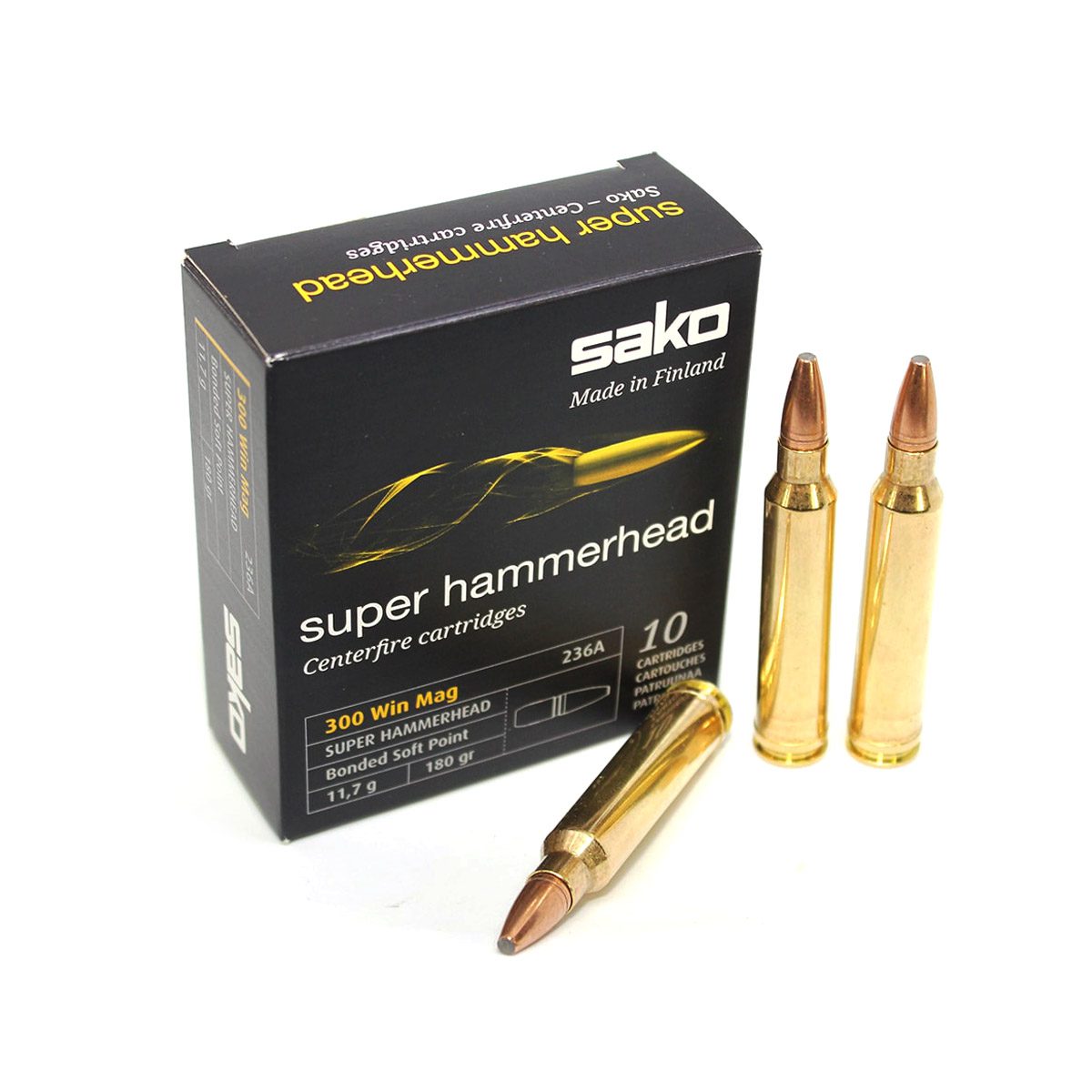 Munitions Sako 300 Win. Mag. Super Hammerhead 180 Gr. - 10 Balles