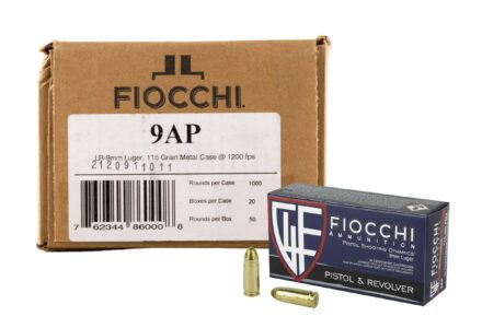 Munitions Fiocchi 9mm (115 Gr.) – 1000 Balles