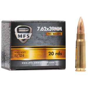 MFS 7.62x39mm 124 Gr FMJ Non-Corrosive – 20 Balles