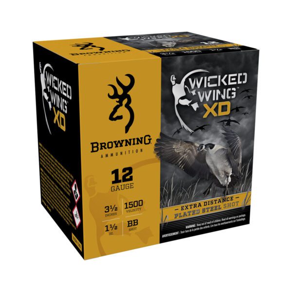 Browning Wicked Wing XD Waterfowl 12 GA X 3 1/2” (1 1/2 oz) – 25 Cartouches