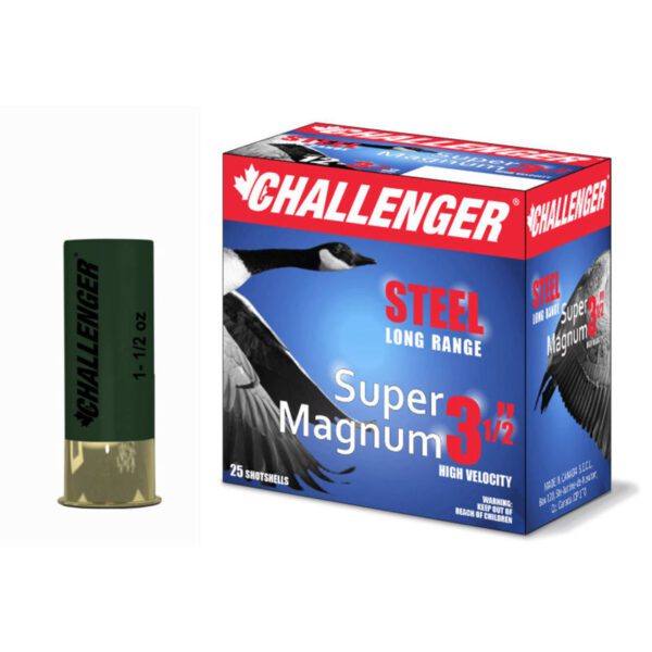 Challenger Super Magnum Steel 12 GA X 3.5″ (1 1/2 oz) – 250 Cartouches