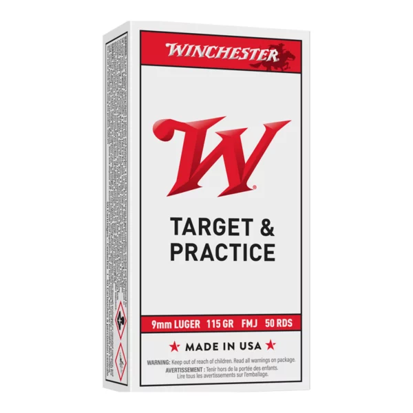 Winchester USA Target & Practice 9mm FMJ 115 Gr. – 500 Rounds - Image 2