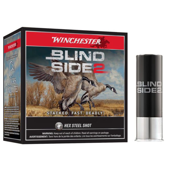 Winchester Blind Side 2 HEX Steel Shot - 12 GA X 3.5” 1 5/8 oz - 25 Shells