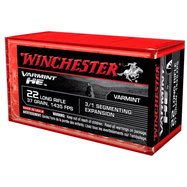 Winchester Varmint HE Hollow Point .22 LR - 50 Balles