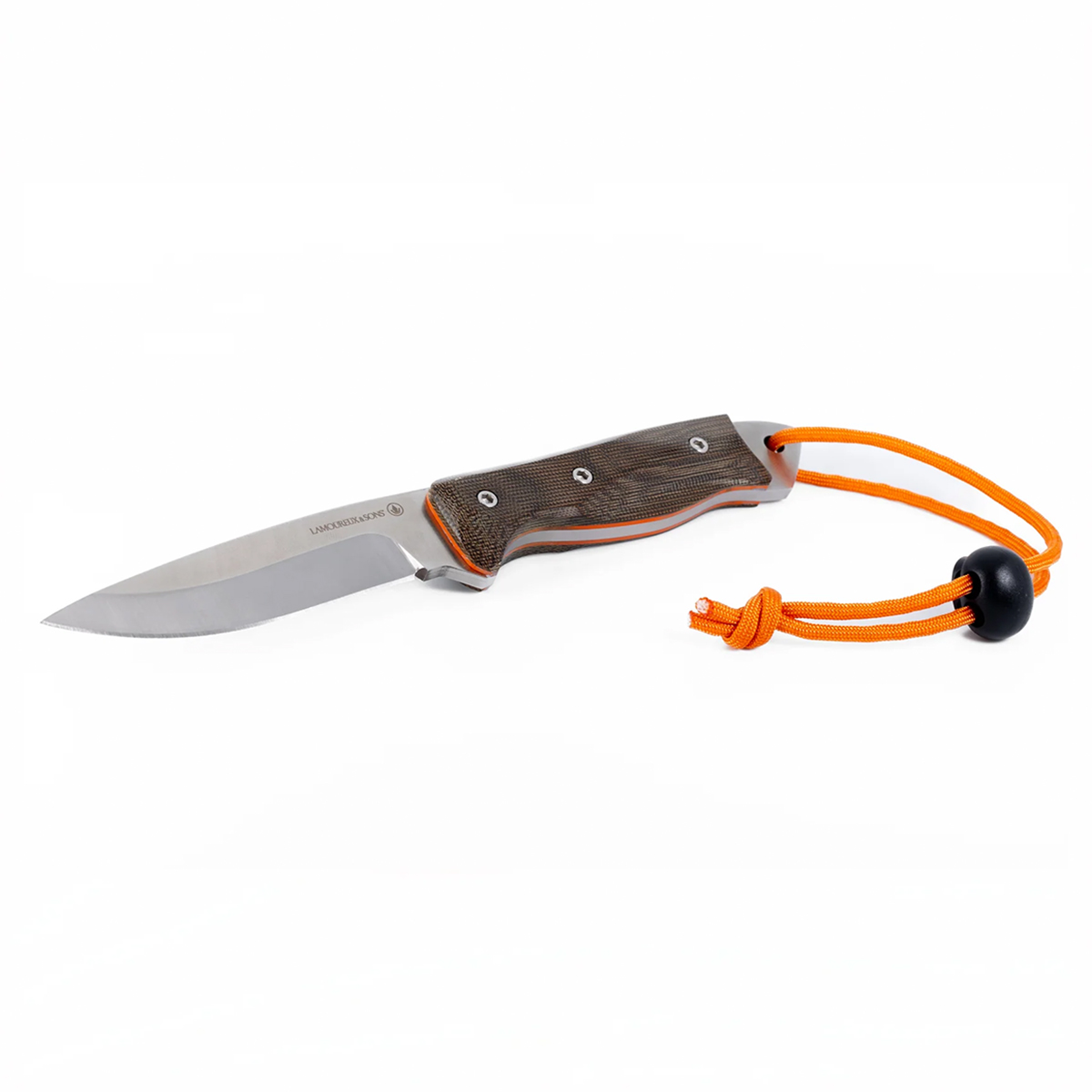 Lamoureux & Sons Anticosti Pro Guide Orange Olive Hunting Knife - Image 2