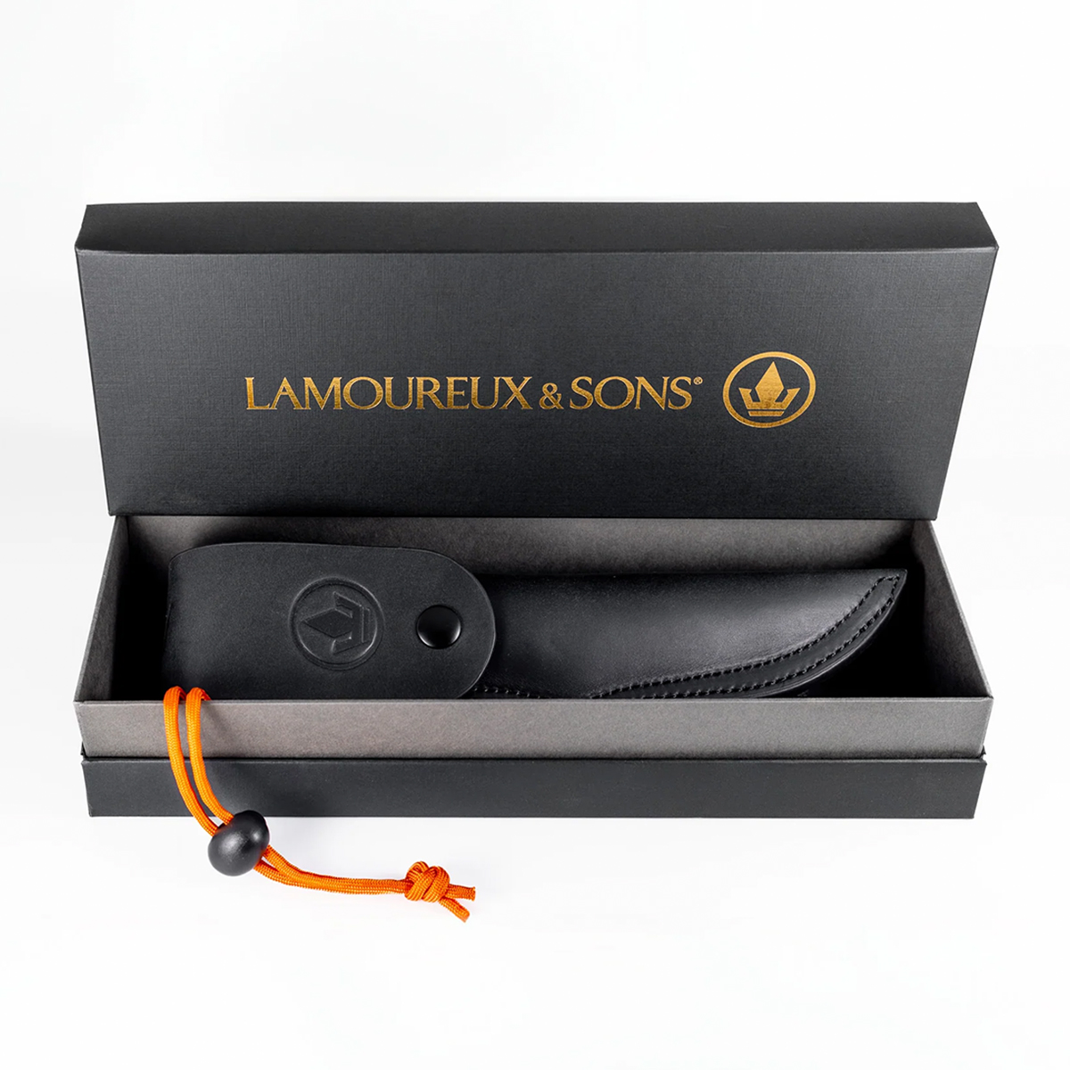 Lamoureux & Sons Anticosti Pro Guide Orange Olive Hunting Knife - Image 5