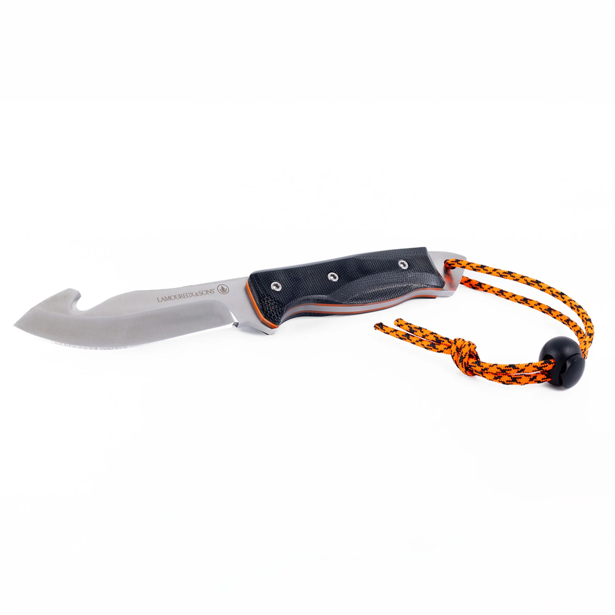 Lamoureux & Sons Radisson Pro Guide Black Orange Hunting Knife - Image 2